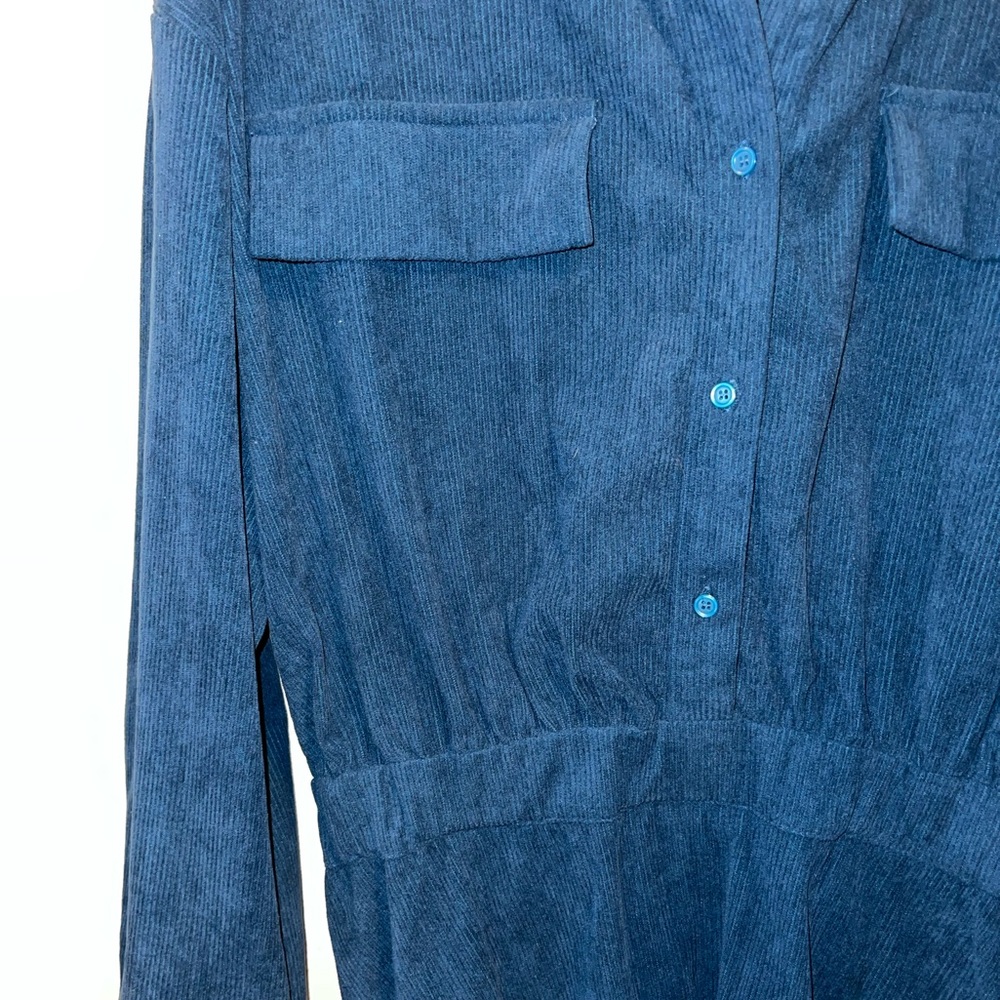 Cider Corduroy Button Up Long Sleeve Mini Dress - Picture 6 of 7